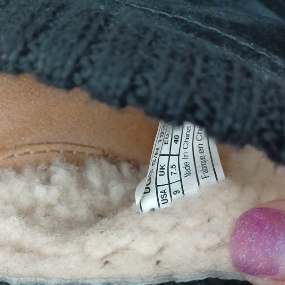 UGG Australia Wedge Heeled Shearling Lined Clogs Black Suede Size 9 - Picture 7 of 15